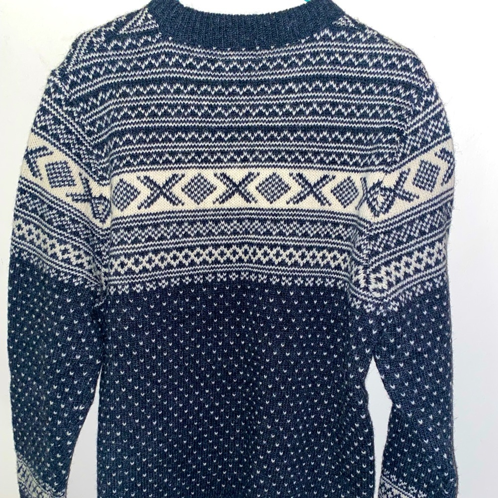 Vintage L.L. Bean Birdseye Wool Sweater~Made in Norway~Lg